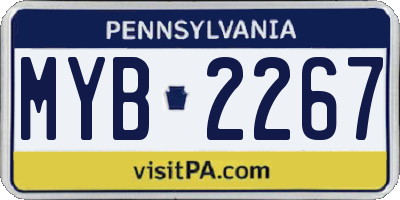 PA license plate MYB2267
