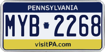 PA license plate MYB2268