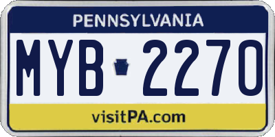 PA license plate MYB2270