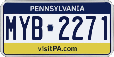 PA license plate MYB2271