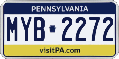 PA license plate MYB2272