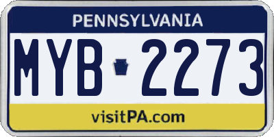 PA license plate MYB2273