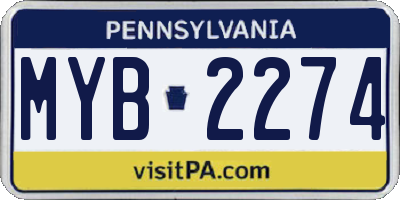 PA license plate MYB2274