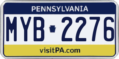 PA license plate MYB2276
