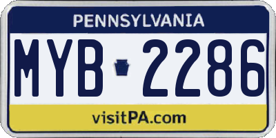 PA license plate MYB2286