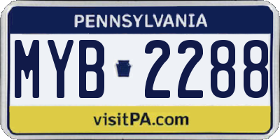 PA license plate MYB2288
