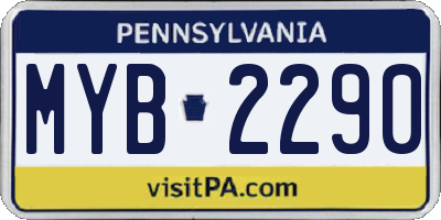 PA license plate MYB2290