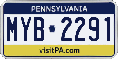 PA license plate MYB2291