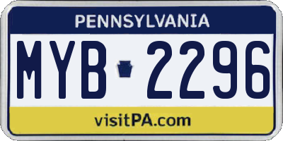 PA license plate MYB2296