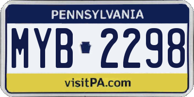 PA license plate MYB2298