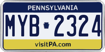 PA license plate MYB2324