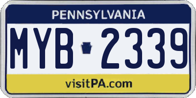 PA license plate MYB2339