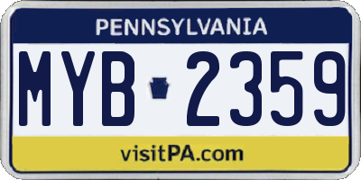 PA license plate MYB2359
