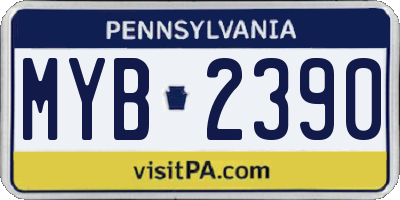 PA license plate MYB2390