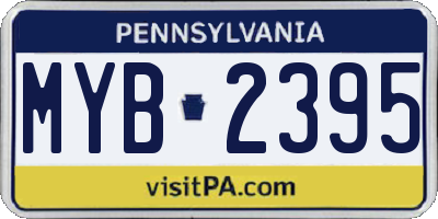 PA license plate MYB2395