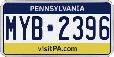 PA license plate MYB2396