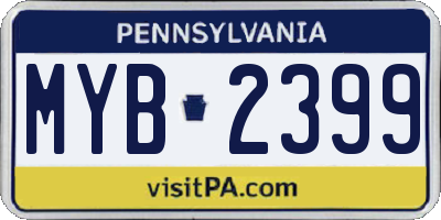 PA license plate MYB2399