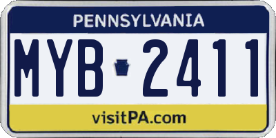 PA license plate MYB2411