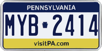 PA license plate MYB2414