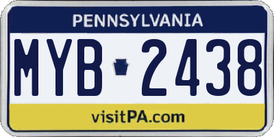 PA license plate MYB2438