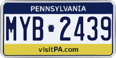 PA license plate MYB2439