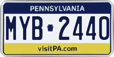 PA license plate MYB2440