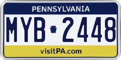 PA license plate MYB2448