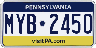PA license plate MYB2450