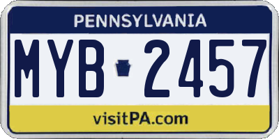 PA license plate MYB2457