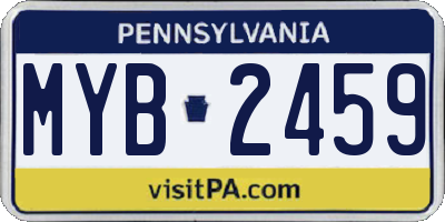 PA license plate MYB2459
