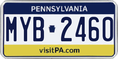 PA license plate MYB2460