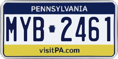 PA license plate MYB2461