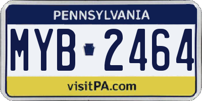 PA license plate MYB2464