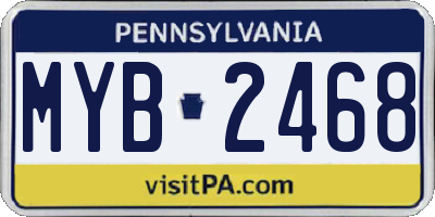 PA license plate MYB2468