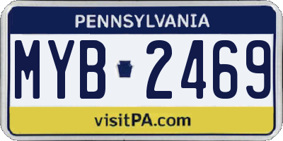 PA license plate MYB2469
