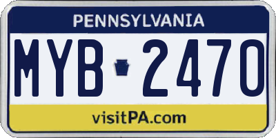 PA license plate MYB2470