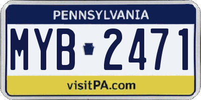 PA license plate MYB2471