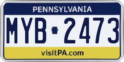 PA license plate MYB2473