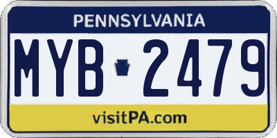 PA license plate MYB2479