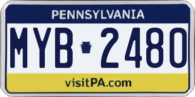 PA license plate MYB2480