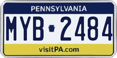 PA license plate MYB2484