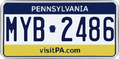PA license plate MYB2486