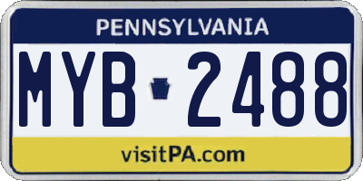 PA license plate MYB2488