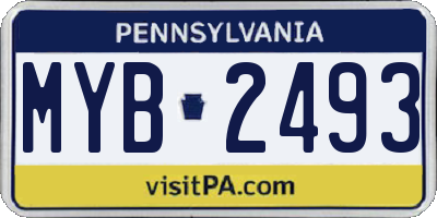 PA license plate MYB2493