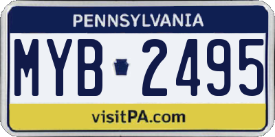 PA license plate MYB2495