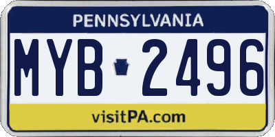 PA license plate MYB2496
