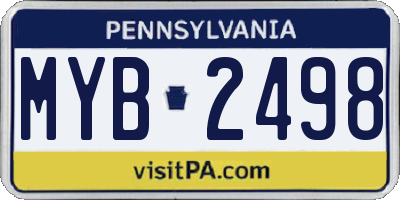 PA license plate MYB2498
