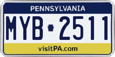 PA license plate MYB2511