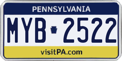 PA license plate MYB2522