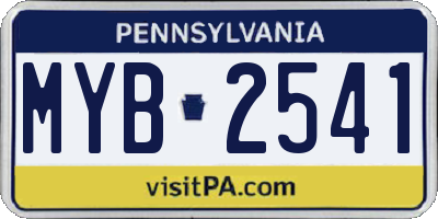 PA license plate MYB2541